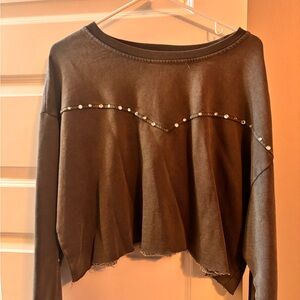 Forever 21 Cropped Embellished Hoodie